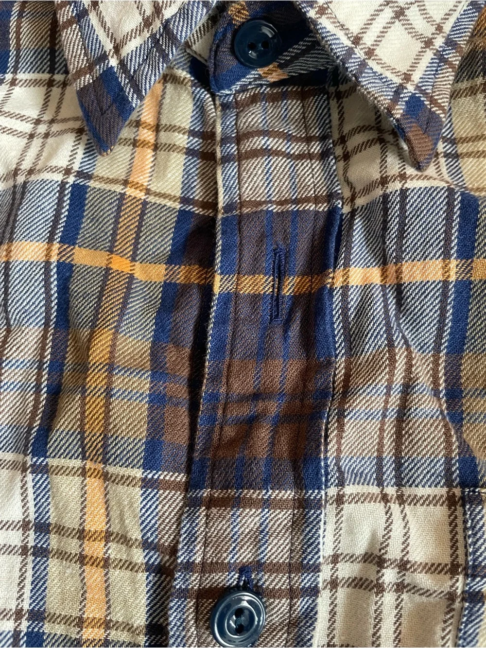 J. Crew Cotton-hemp blend twill shirt in Plaid Blue (Multi) Size M $98 CS016